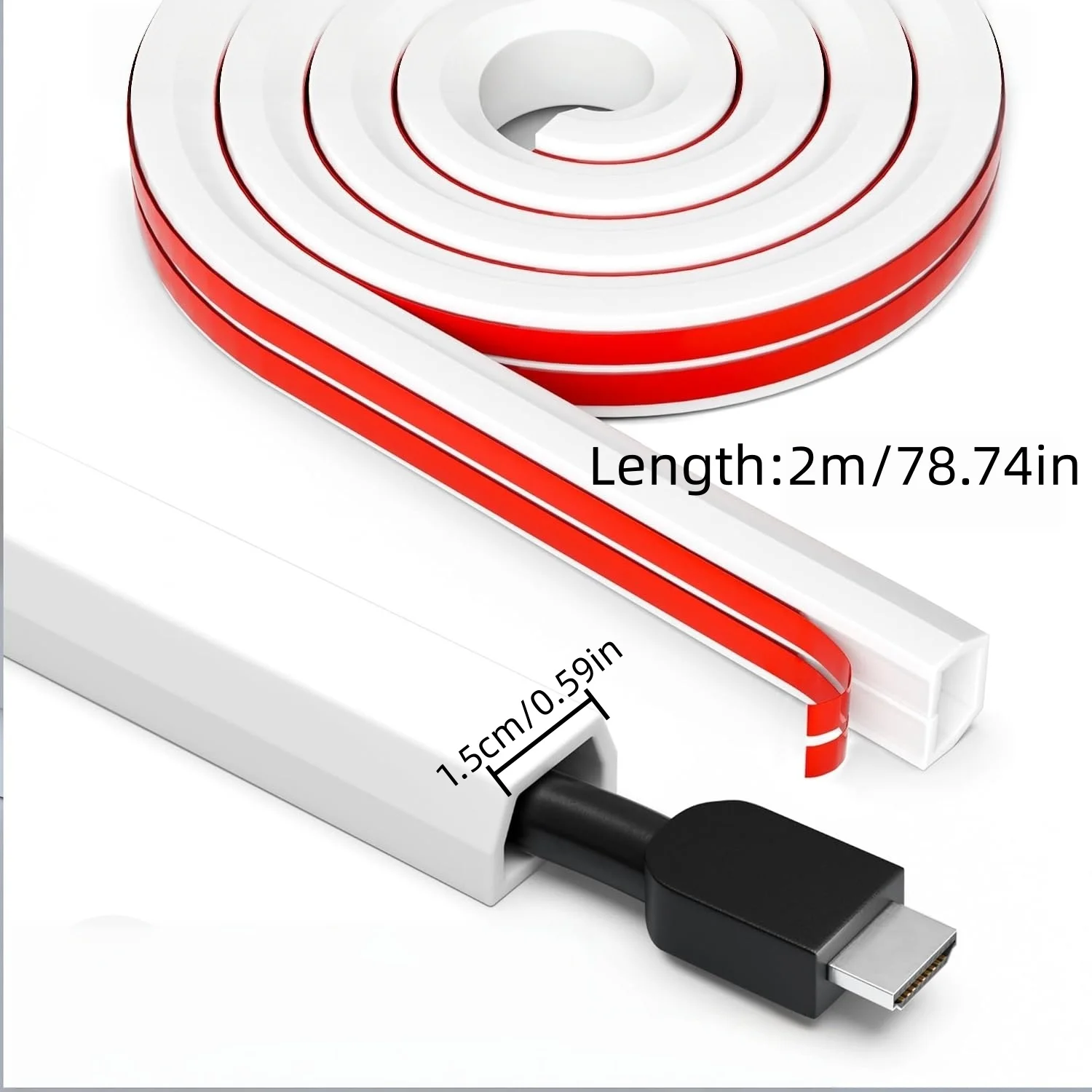 Anti-extrusion Floor Cord Cover Arc Self-Adhesive Extension Wiring Duct Protector Durable Power Cable Protector