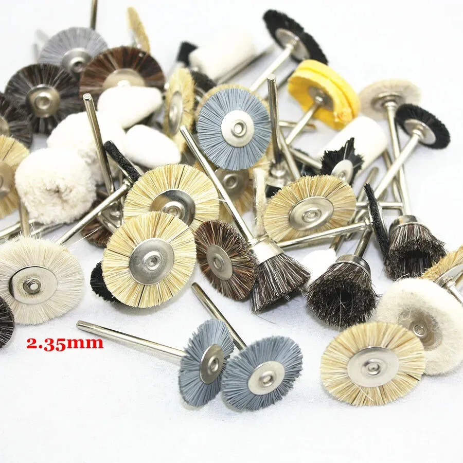 50pcs Dental Lab Assorted Brushes Polishing Buffing Wheels Rotary Tools 2.35mm