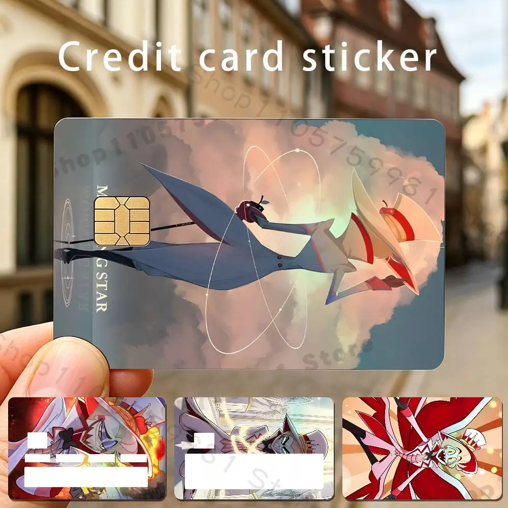 Cartoon Lucifer Morningstar Holographic Laser Shinny Film Skin Cover Sticker for Debit Credit Card Bank Card