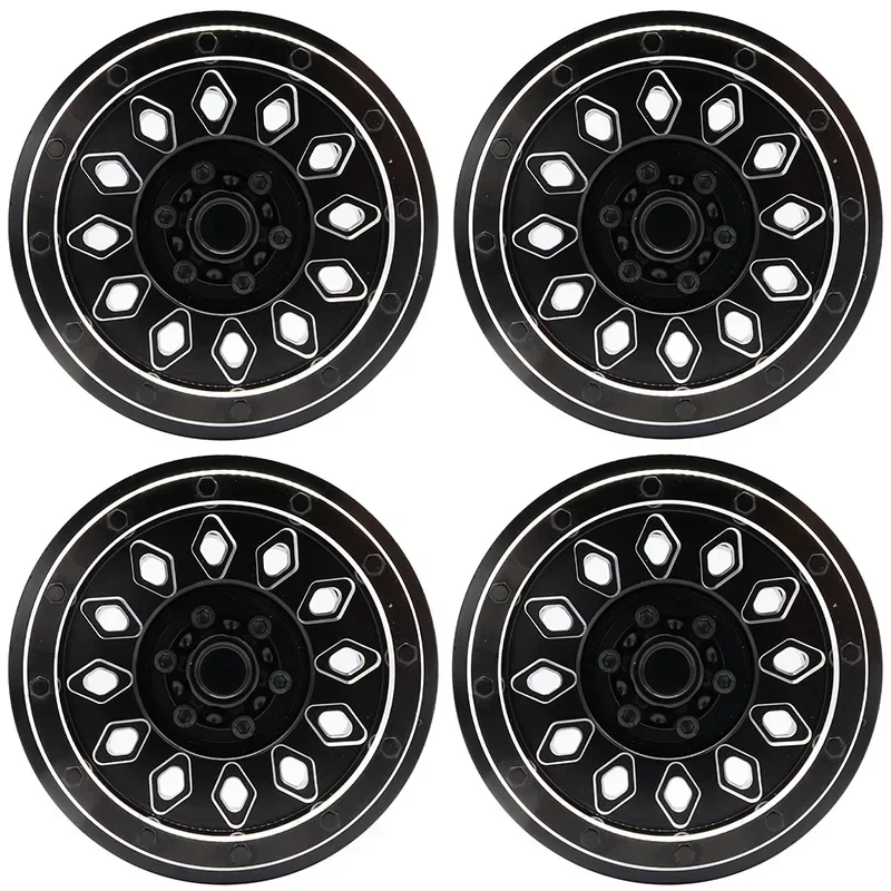 4pcs RC Car CNC Aluminum Alloy Wheel Hub Rim for AXIAL SCX6 1:6 Scale Remote Control Crawler Car Accessories Parts