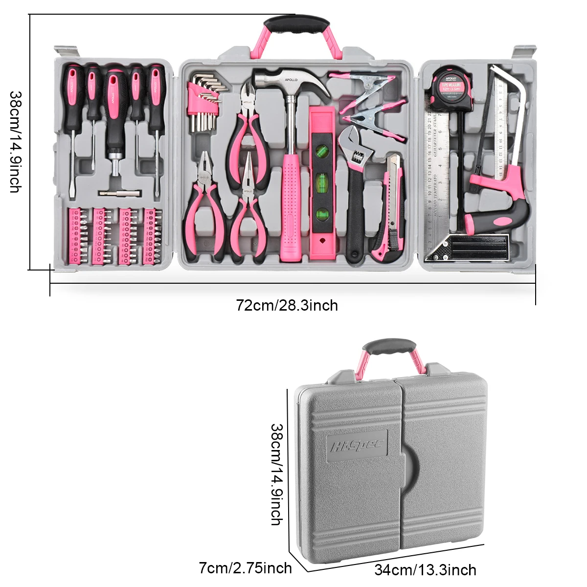 Tool Set General Household Toolkit with Toolbox Storage Case, Ladies Basic House DIY Tool Kit Set for Home Garage Office Use