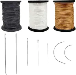 Kit de costura de cuero, hilo encerado de nailon de 0,8mm, 65m, hilo de reparación, aguja de costura de cuero para tienda de lona, herramienta de reparación de zapatos