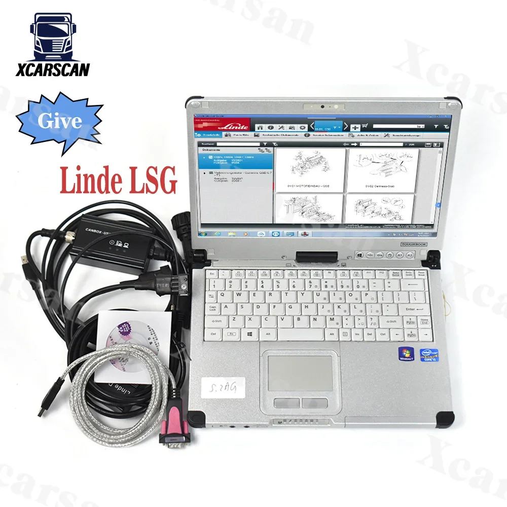 For LINDE LTD2 LSG +CFC2 Laptop Forklift Linde Canbox Doctor Diagnostic Tool For Pathfinder Software LINDE Forklift scanner Tool