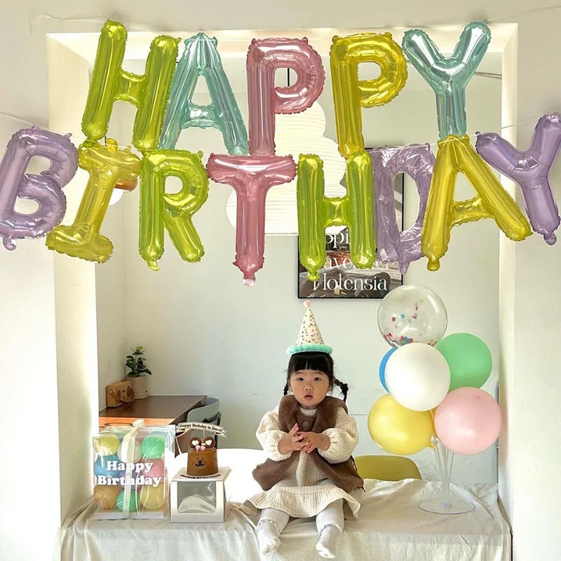 13 قطعة 16 بوصة رسالة احباط بالونات ارتفع الذهب الأسود الأحمر بالونة عيد ميلاد سعيد حفلة عيد ميلاد الديكور الملونة راية Globos