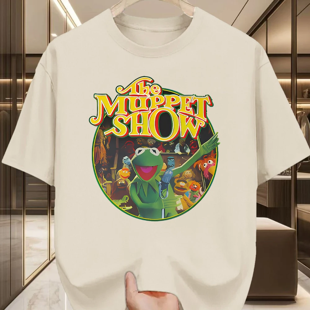 The Muppet Show Vintage T-Shirt Retro Cartoon Graphic Tee Kermit The Frog Gonzo Rizzo The Rat Dark Green Retro TV Show Design view 6