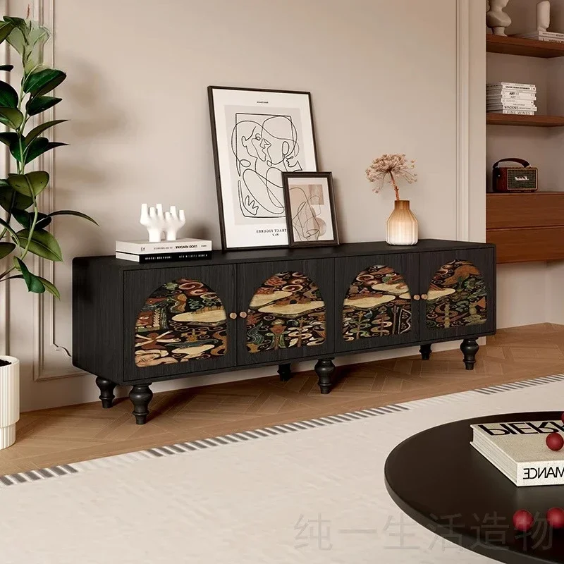 

HHMedieval Solid Wood TV Cabinet, Living Room Floor Locker, Decorative Storage Cabinet