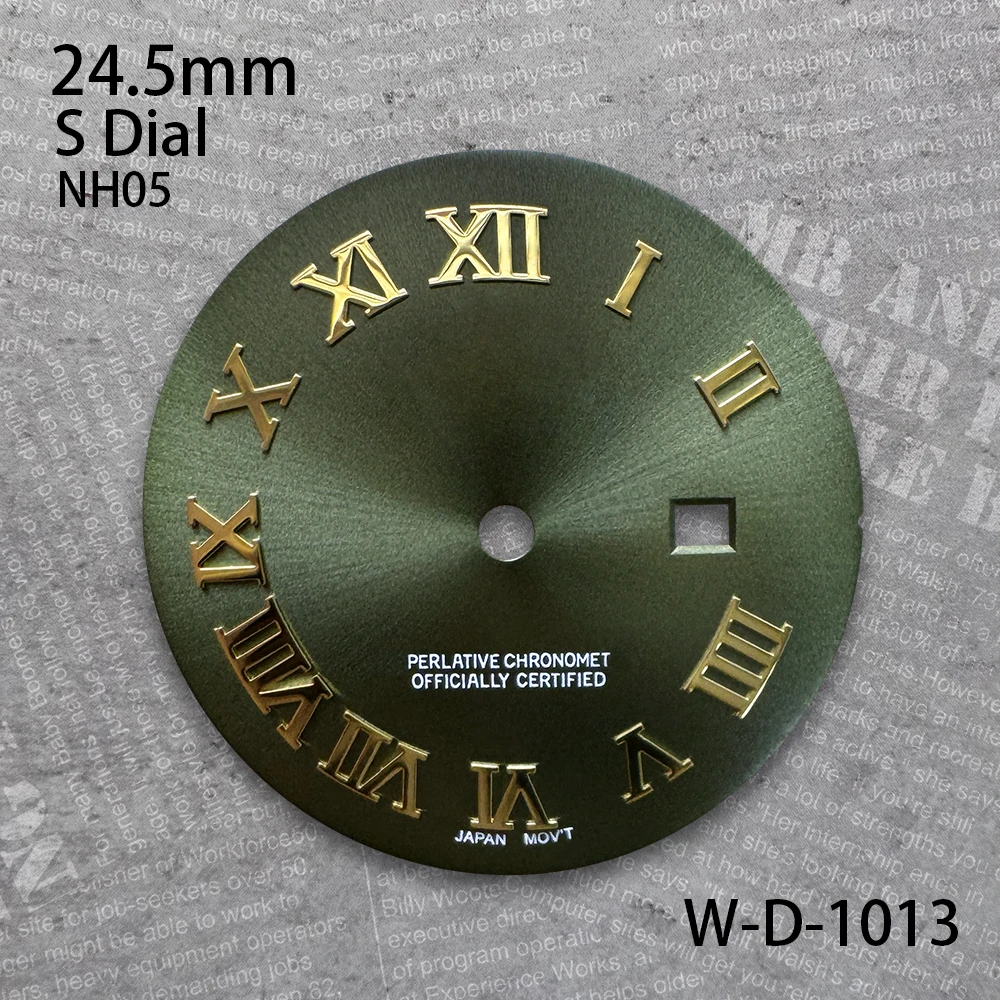 24.5 mm Rome S Logo Dial Suitable For NH05 Movement Sunburst Ladies High Quality Pink Watch Modification Accessories