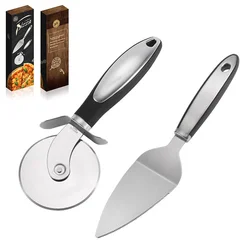 2Pcs/box Stainless Steel Pizza Cutters Pastry Roller Cutter Pizza Knife Cookie Cake Roller Wheel Scissor Kitchen Accessories