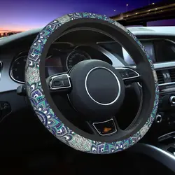 Mandala Hippie Bohemian Car Steering Wheel Cover 38cm Boho Steering Wheel Protective Cover Car-styling Interior Accessories