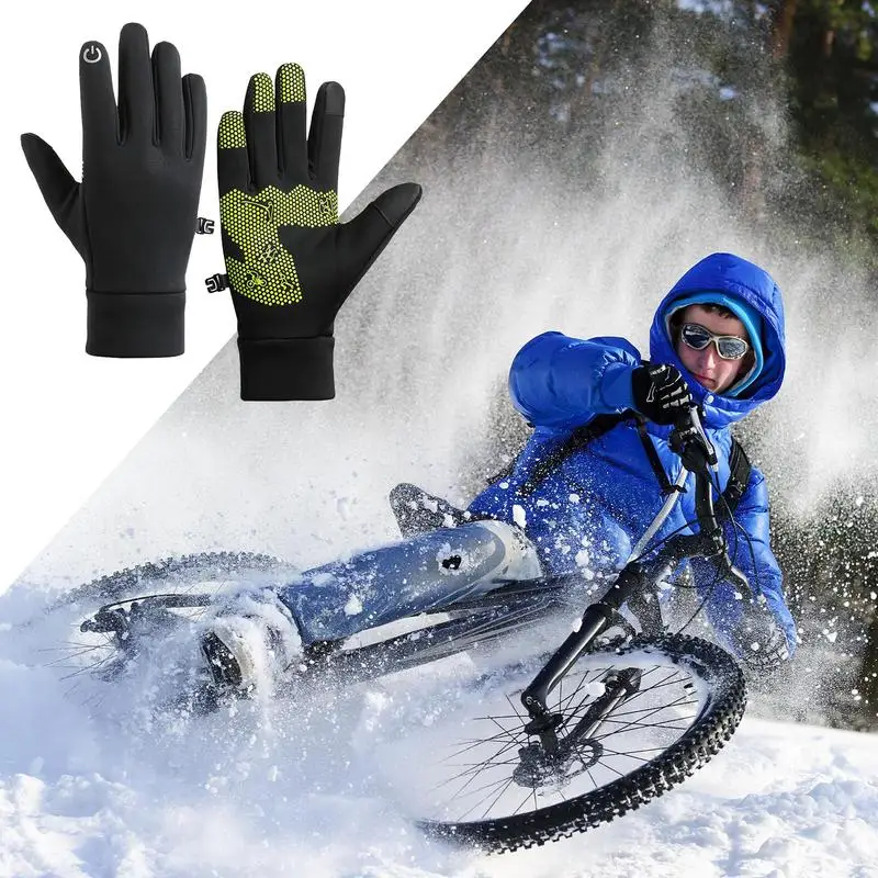 Anti Slip Mittens For Climbing Outdoor Waterproof Winter Mitten Cold Weather Mittens Thickened Cycling Mittens For Running