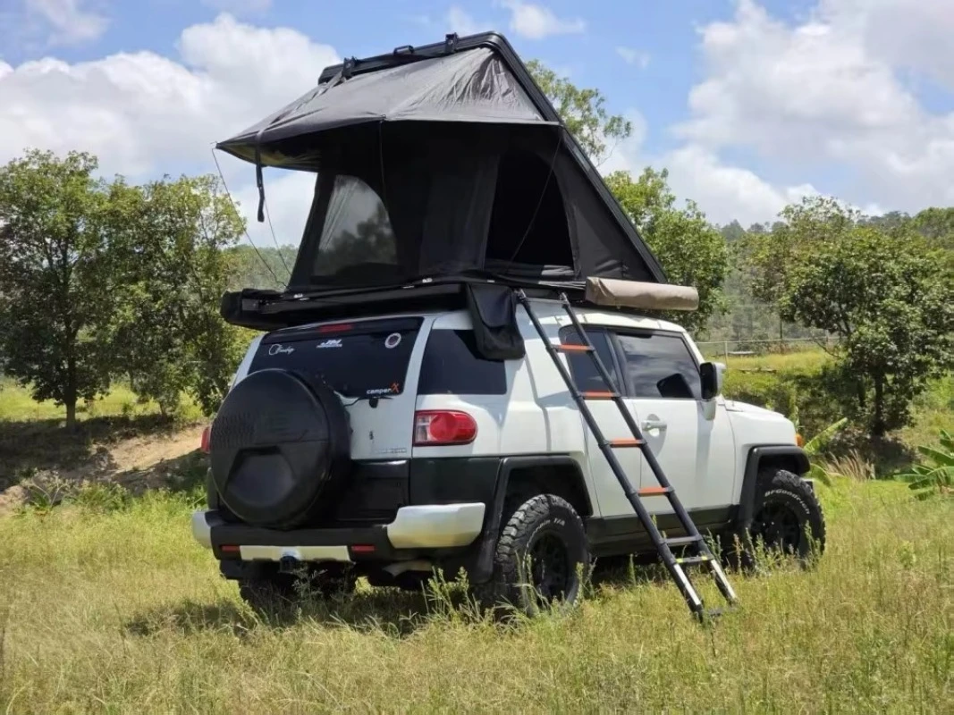Custom Ultra Thin Hard Shell Car Roof Top Tent Automatic 2.1m Z Shaped Big Window Large Aluminum Double XXL RTT Car Rooftop Tent