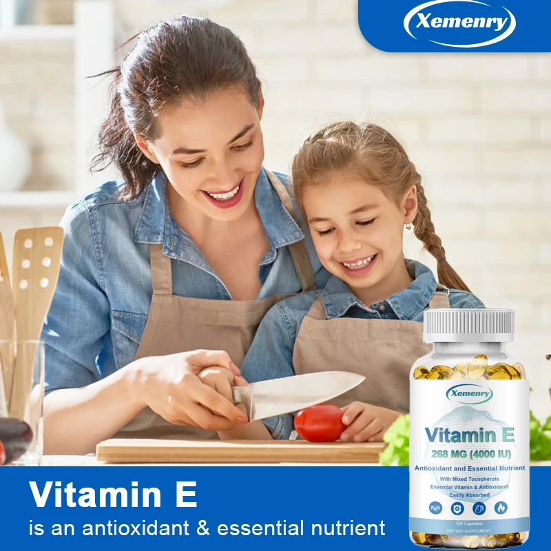 Vitamin E Capsules 268mg - for Antioxidant, Skin, Cellular Respiration & Cardiovascular Health Support