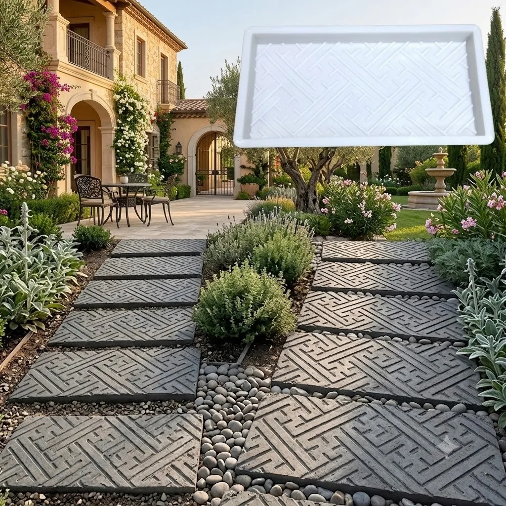 DIY tile making mold for outdoor garden paving bricks, suitable for construction of courtyard walkways and garden paths