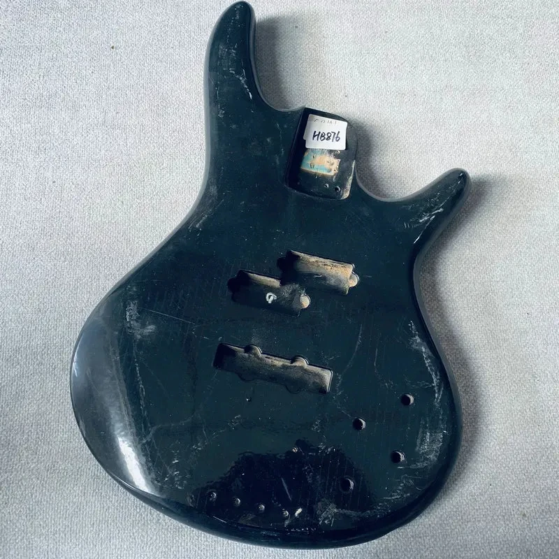 HB876 Black Color 4 String PJB Electric Guitar Bass Body Active PJB Pickups Solid Wood Guitar DIY Replace  Surface Scratches