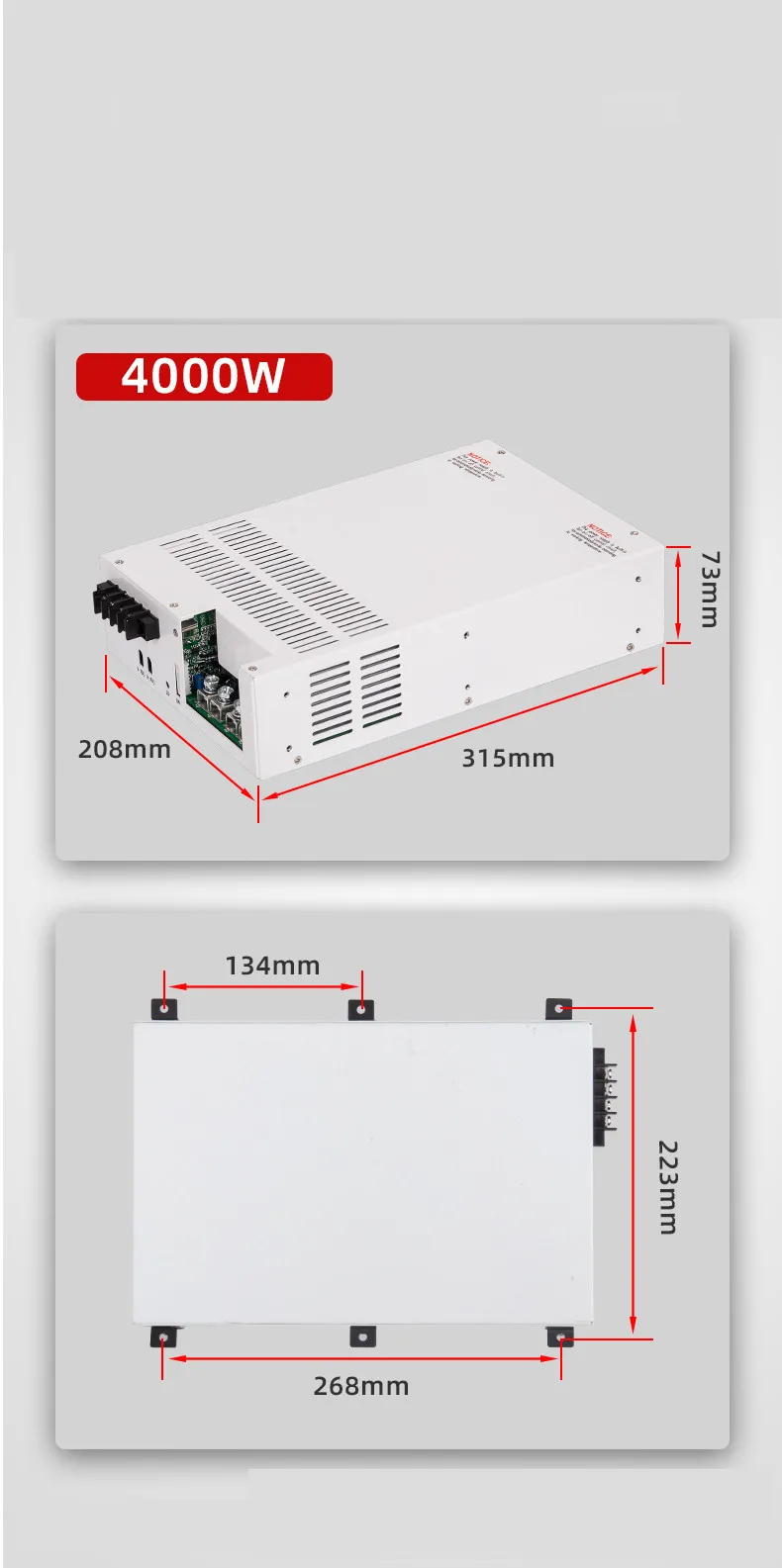 Imagem -05 - Chux-ac Regulador de Tensão dc Comutação de Alimentação Led Smps 012v 24v 36v 48v 60v 72v 100v 200v 300v 4000w