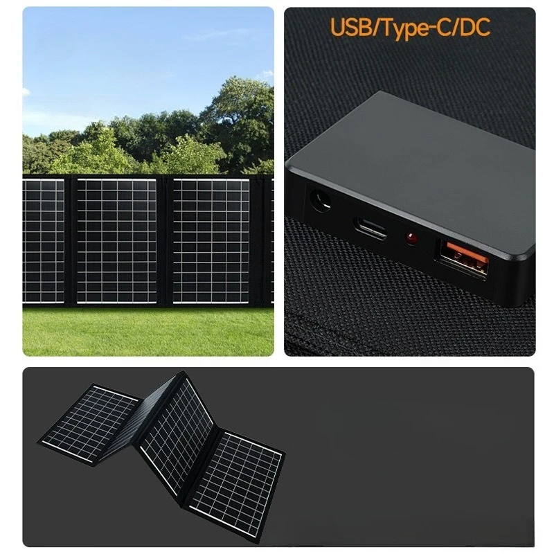 40 واط لوحة شحن بالطاقة الشمسية قابلة للطي في الهواء الطلق المحمولة بنك الطاقة المحمول بنك الطاقة للهاتف المحمول #4