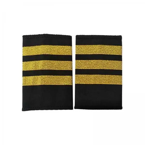 Professional Airline Epaulets Polyester Uniform Shoulder Boards Aviation Badge Stripes for Pilot Costume