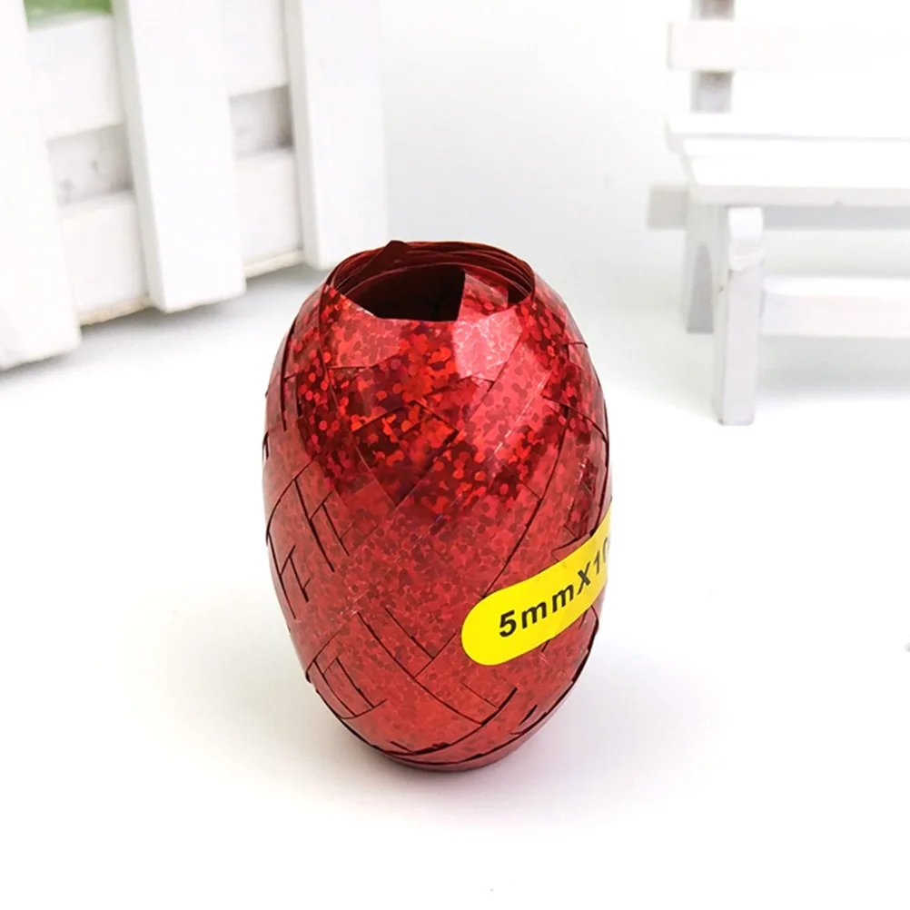 

6pcs Glittering Laser Balloon Ribbon Shiny Metallic String For Gift Wrapping Package Decoration Fastener Carnival Party Easter