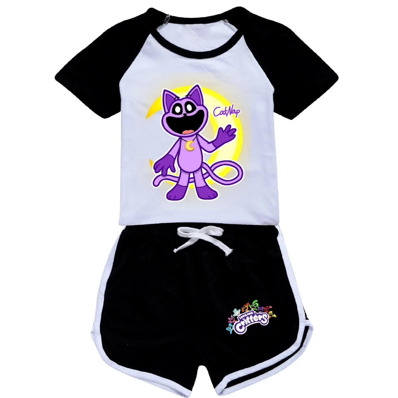 Smiling Critters Catnap Toddler Boy Clothes Summer Pajamas Cotton Short Sleeve TShirt+Shorts Costume Girls Casual Sportswear Set