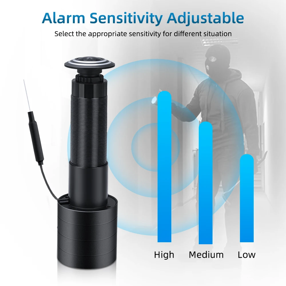 Imagem -04 - Camaroca-tuya Wifi Peephole Door Eye Câmera Detecção de Movimento de Vídeo Visualizador de Portas Proteção de Segurança Doméstica 2.4g 5g 1080p