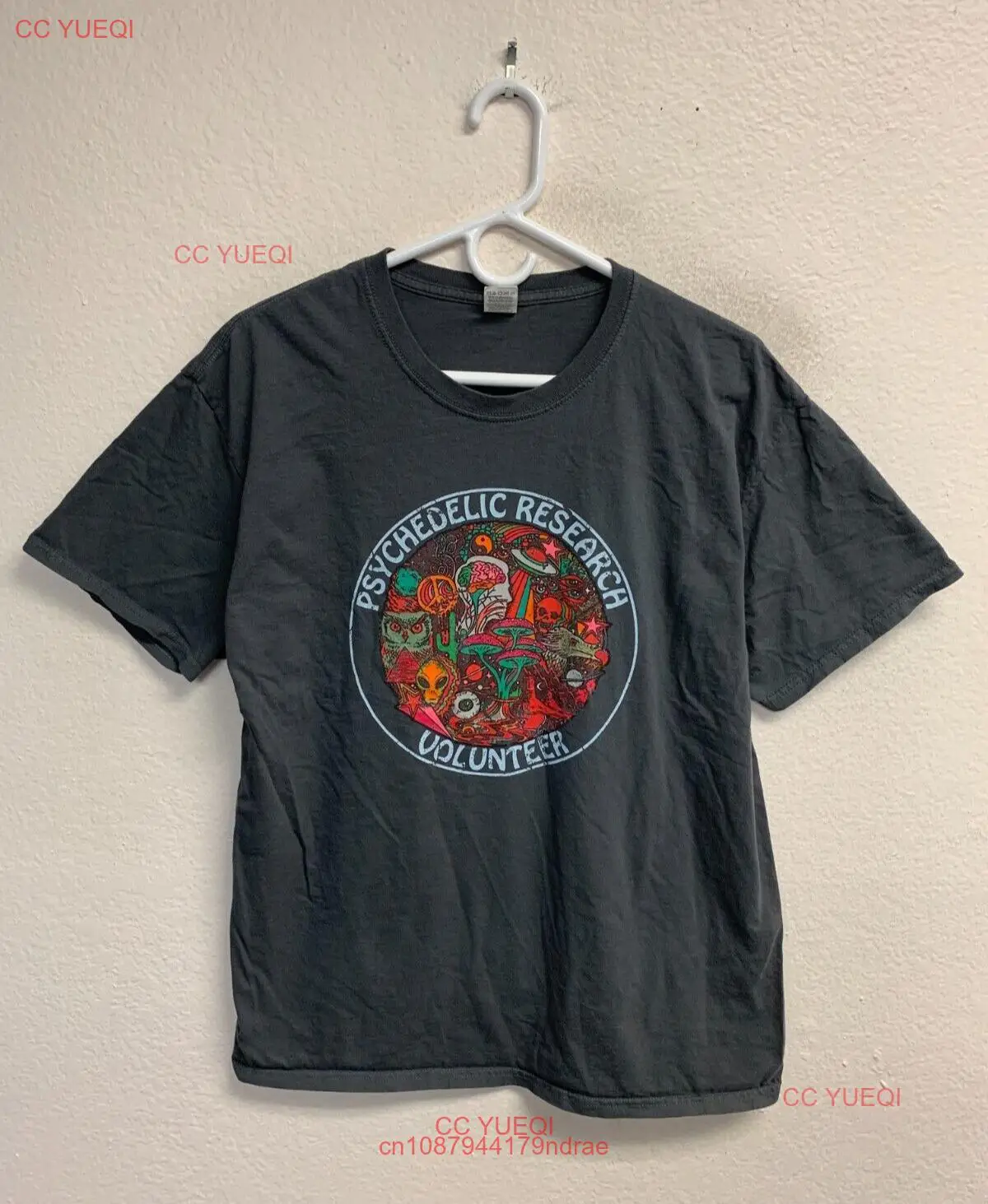 Психоделическая футболка в стиле унисекс с грибами, большая серая Приталенная футболка для специалистов по исследованиям, Триппи