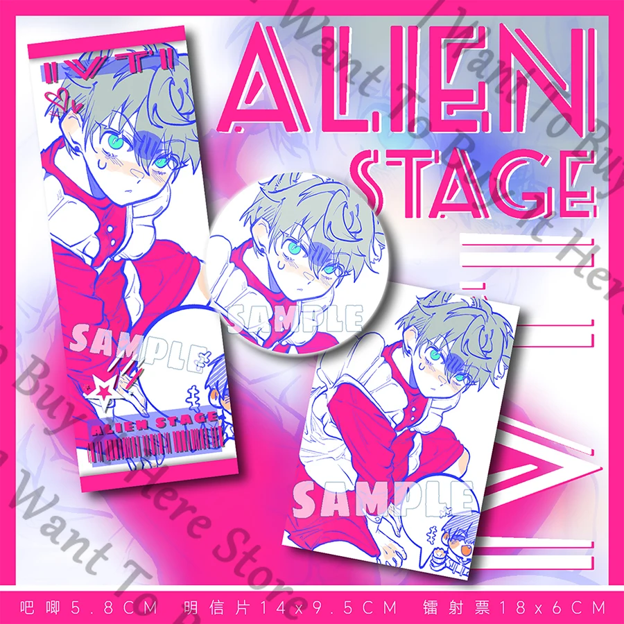 

Anime Alien Stage Ivan Till Cosplay Brooch Laser Ticket Cartoon Badge Charm Emblem Accessory Postcard Card Mascot Ornament Gift