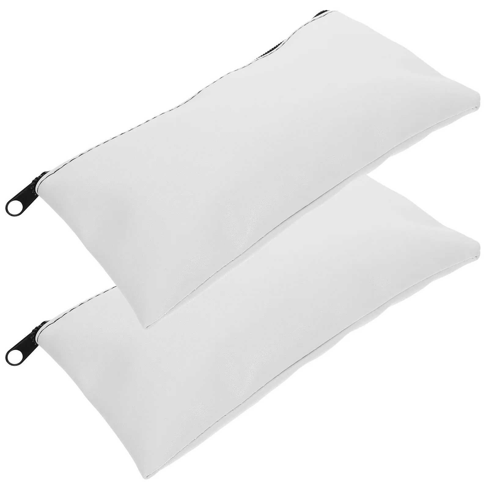 

2Pcs Zipper File Organizer Bags PU Bill Storage Large Capacity Pouch Cash Holder Document Bag