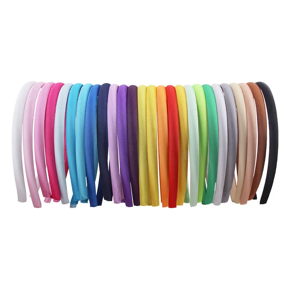 26Pcs 1Cm Width Cloth Hair Hoops Lightweight DIY Headbands for Women Chic Hair Decoration Accessories for Daily Wear