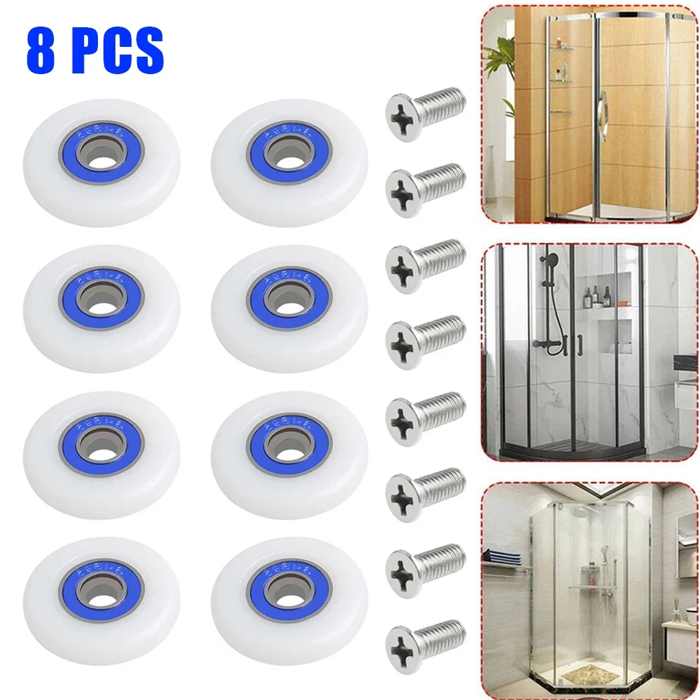 Runner Wheels Shower Door Rollers With Screws Glide Replacement Shower Cabins Shower Enclosures 19/23/25mm Durable