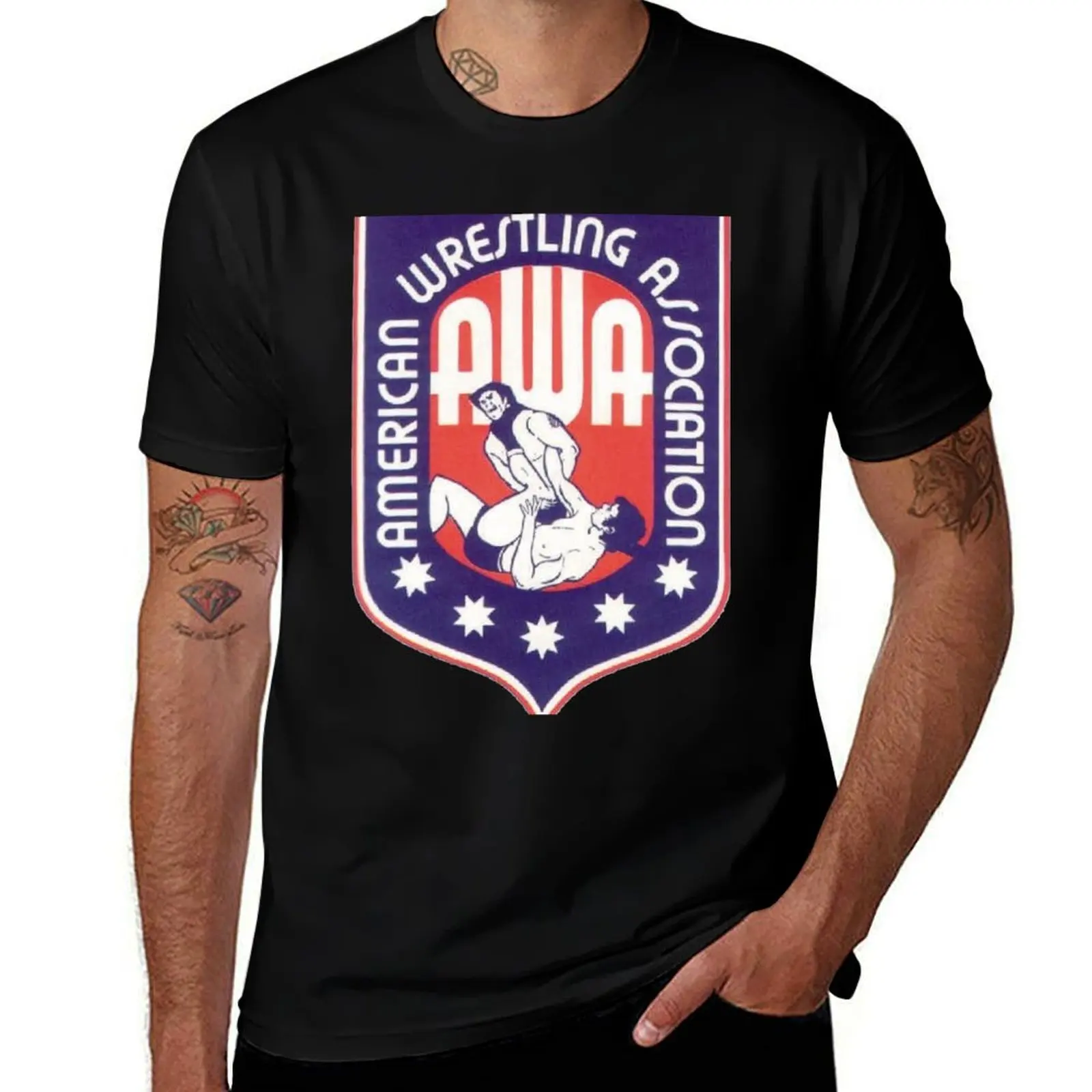

AWA-American Wrestling Association Essential футболка мужская повседневная забавная футболка мужская футболка