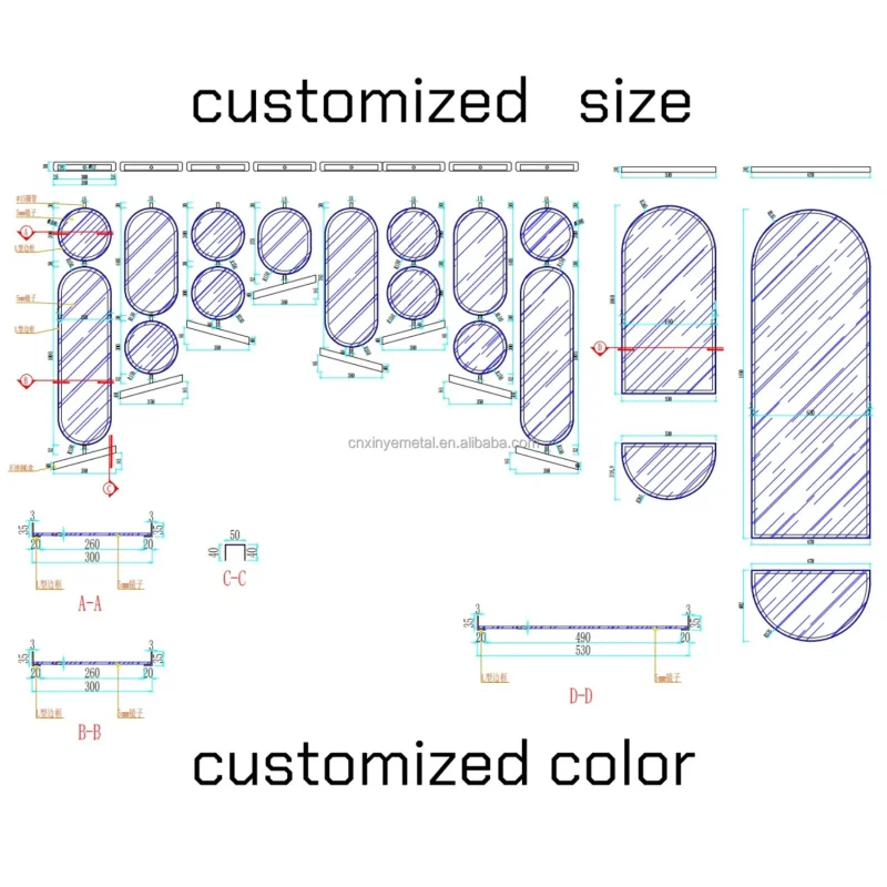 custom.Manufacturing Custom Design Rotatable Iron Metal Glass Screen Partition Iron Decoration Trennwand Separation Wall Room Di