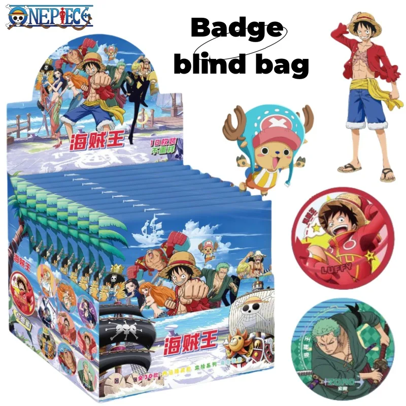 

One Piece Luffy Zoro Chopper Two-Dimensional Anime Peripheral Surprise Blind Box 75mm Bar Chirp Badge Card Set Gift Box Gift