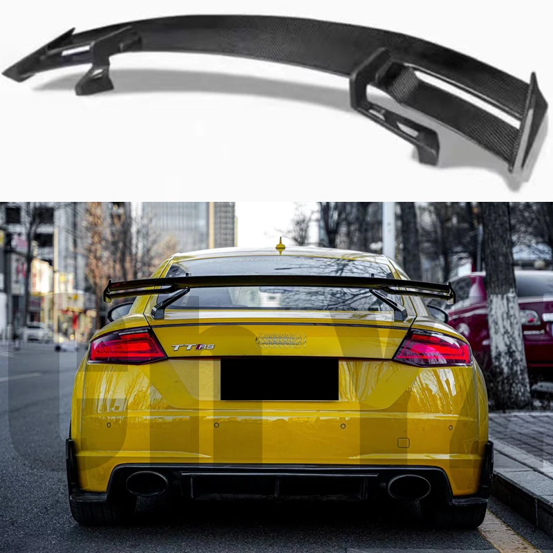 Dla Audi Tt Tts Ttrs R8 V8 MK3 Mk2 Spoiler z włókna węglowego tylna owiewka bagażnika