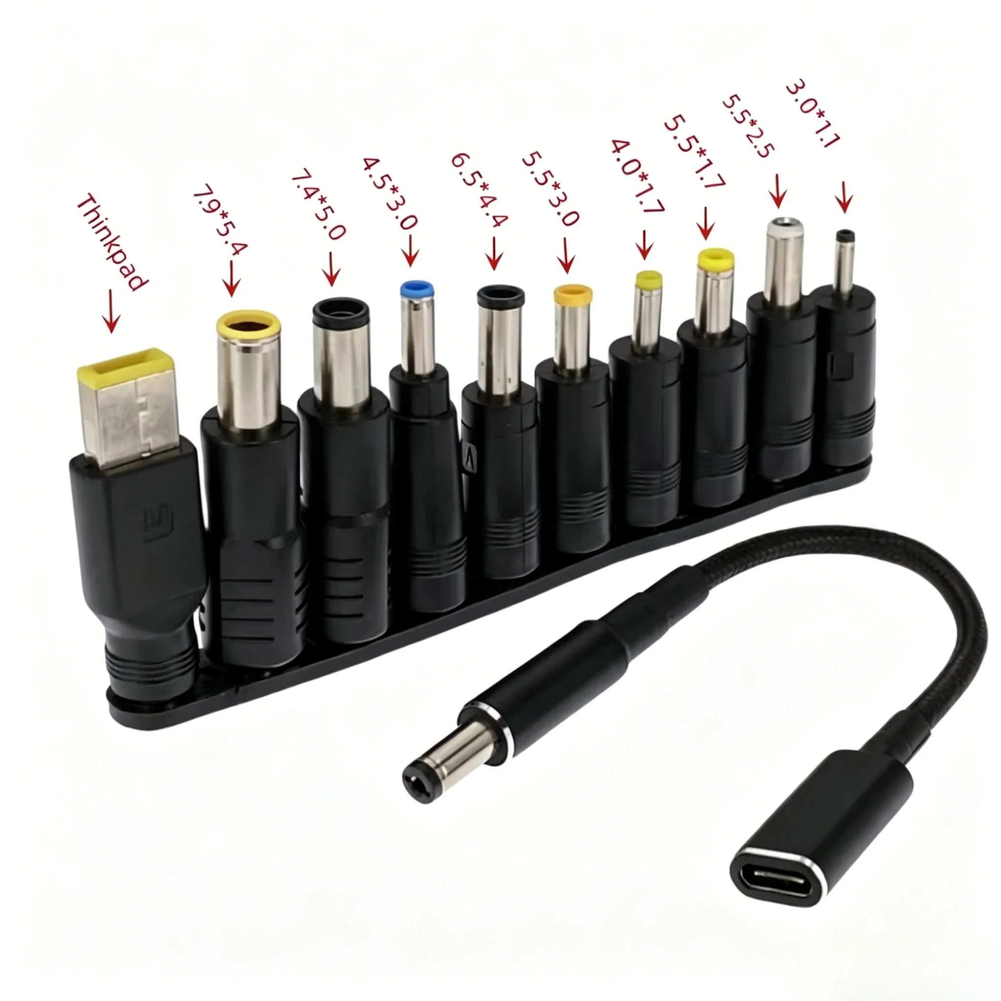 65W Typ-C Laptop-Netzteil-Adapter, USB-Typ-C auf universelle Laptop-Ladebuchse, Ladekabel für Notebooks – Detail 1