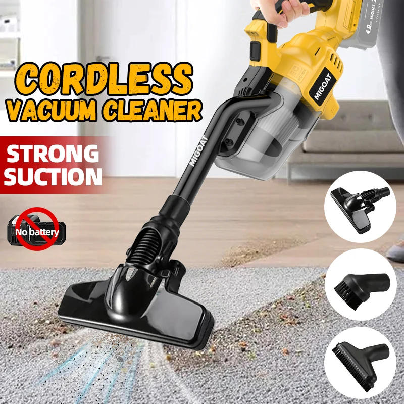 Беспроводной пылесос MIGOAT 9,4 кПа, ручной автомобильный пылесос с щелевым инструментом, домашний очиститель ковров для аккумулятора Makita 18 В-21 В