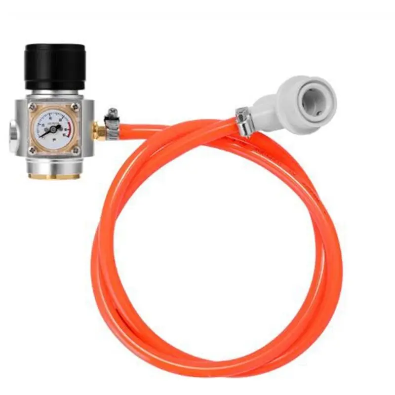 Soda CO2 Mini Gas Regulator Tr21.4 Include Gas Line Assembly,Ball Lock Gas Disconnect For Soda Tank Corny Keg Dispenser-A25R