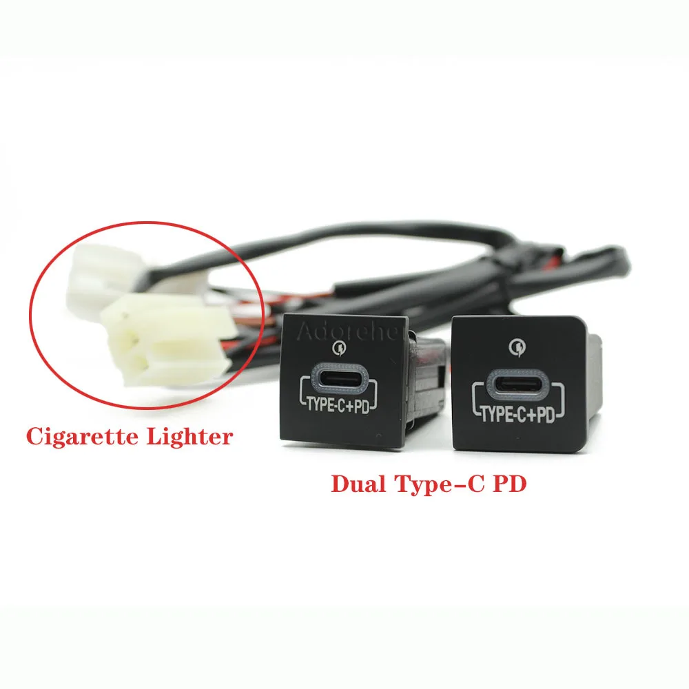 Schnelle Auto-Ladebuchse, 12 V/24 V, Dual-USB-Ladeauslass, Netzteil QC3.0 PD Typ C PD für VW Golf 6 Jetta 5 MK5 Scirocco