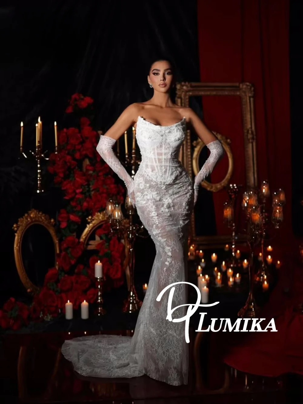 

Шикарное корсетное платье русалки для выпускного вечера (без перчаток) Вечерние платья для вечеринок Кружевное коктейльное платье по индивидуальному заказу для торжественных случаев Vestidos De Gala