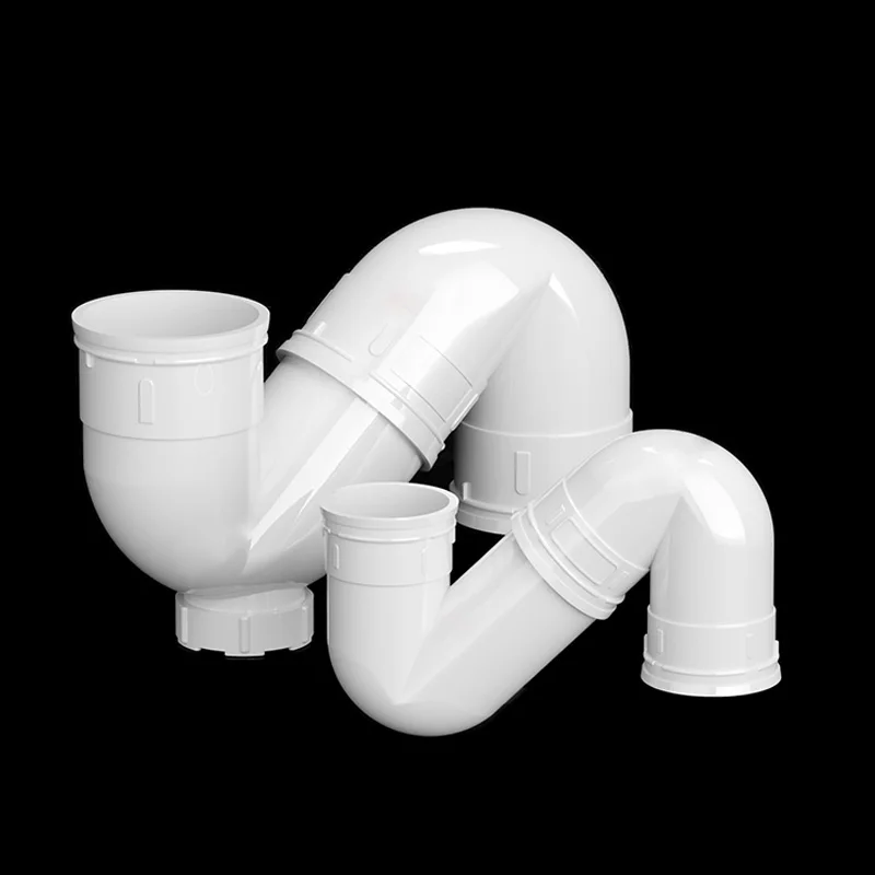 1/2pcs PVC S-type Water Storage Elbow S Bend Type Connector Kitchen Bathroom Drainage Pipe Fittings Inner Dia 50/75/110mm﻿
