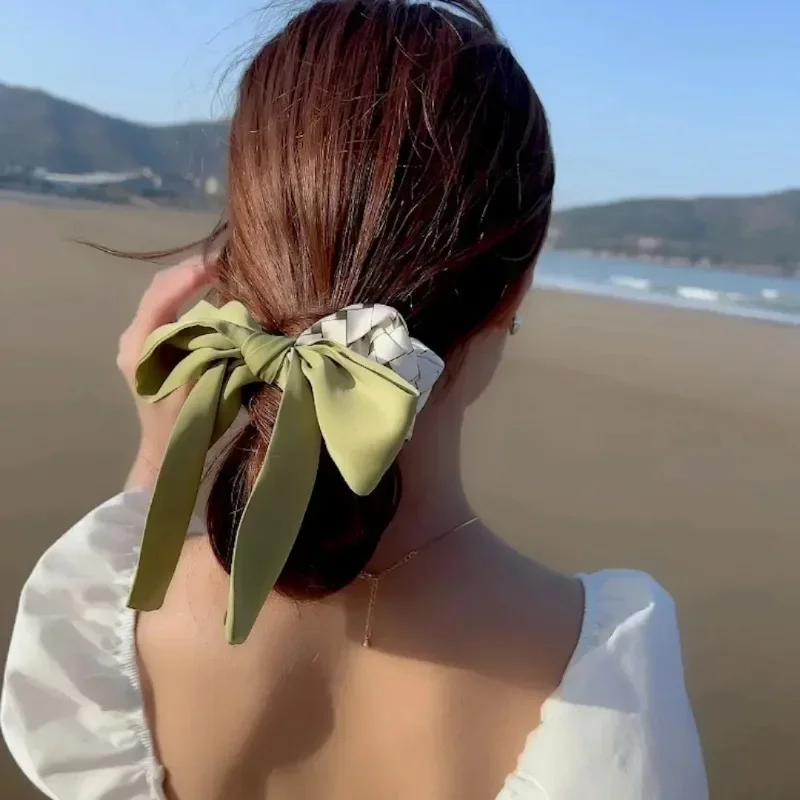 New fresh campus Matte bow hair band temperament back head side clip band Headdress Simple hair clip hair accessories