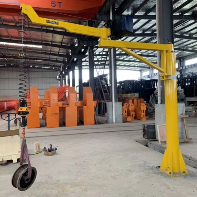 600KG Column JIB Crane Knuckle Arm Folding Rotation Crane Warehouse Workshop Lifting Crane Equipment with Hoist