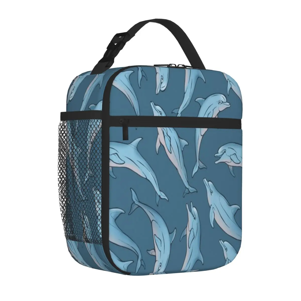 Bestselling A Story About Dolphins 2 Marble Print Thermal Tote Countryside Trip Lightweight Lunch Bag