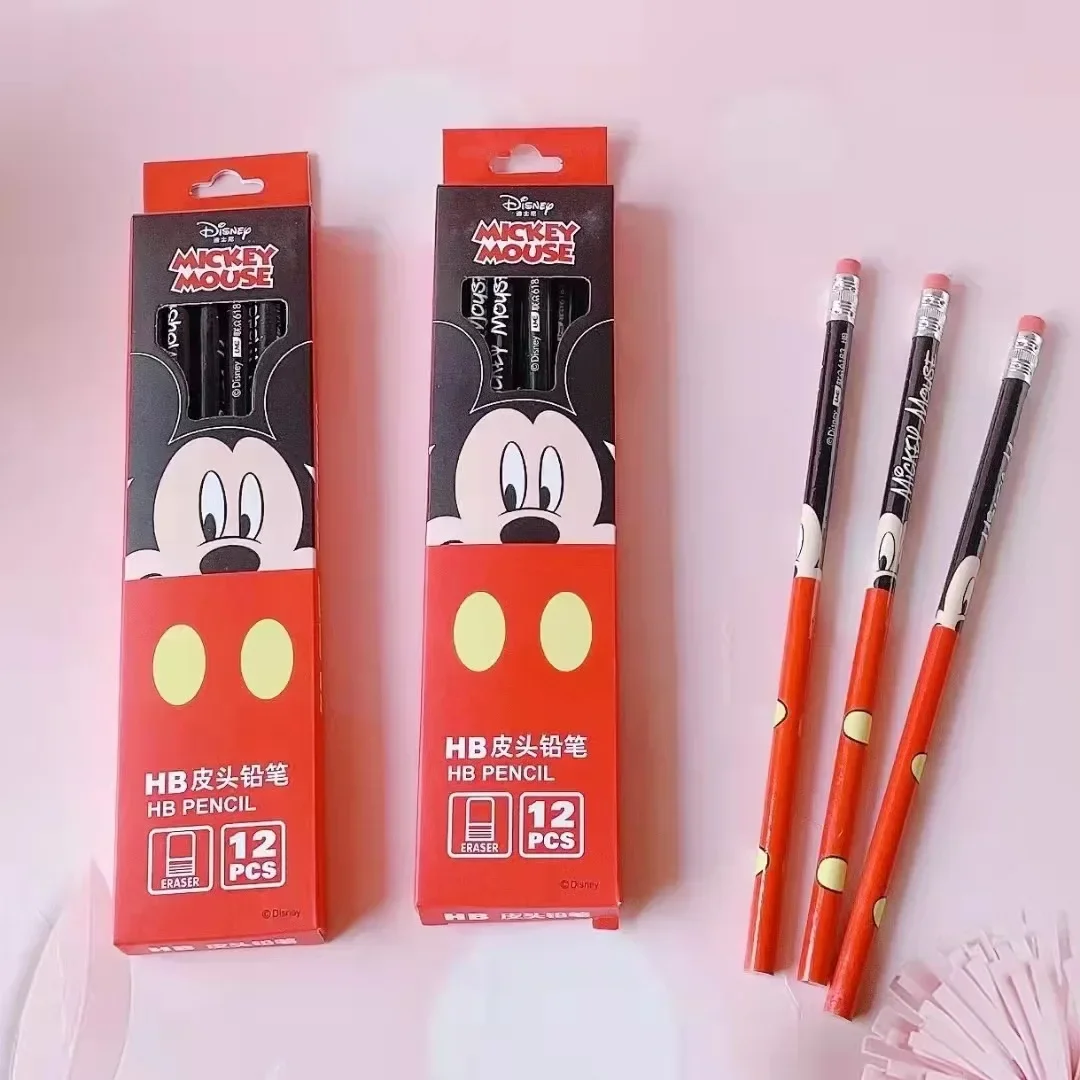 Disney Stitch Pencil Cute Cartoon Minnie Mickey Winnie The Pooh Action Anime Figures Belle Alice Pencil Cartoon Childrens Gifts