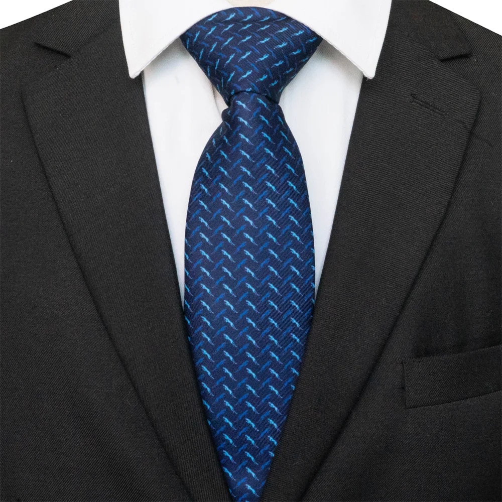 EASTEPIC Klassische Herrenkrawatten, modische bedruckte Krawatten mit geometrischen Designs, blaue Krawatten für Männer, Hochzeitsaccessoire, Geburtstagsgeschenk – Detail 10