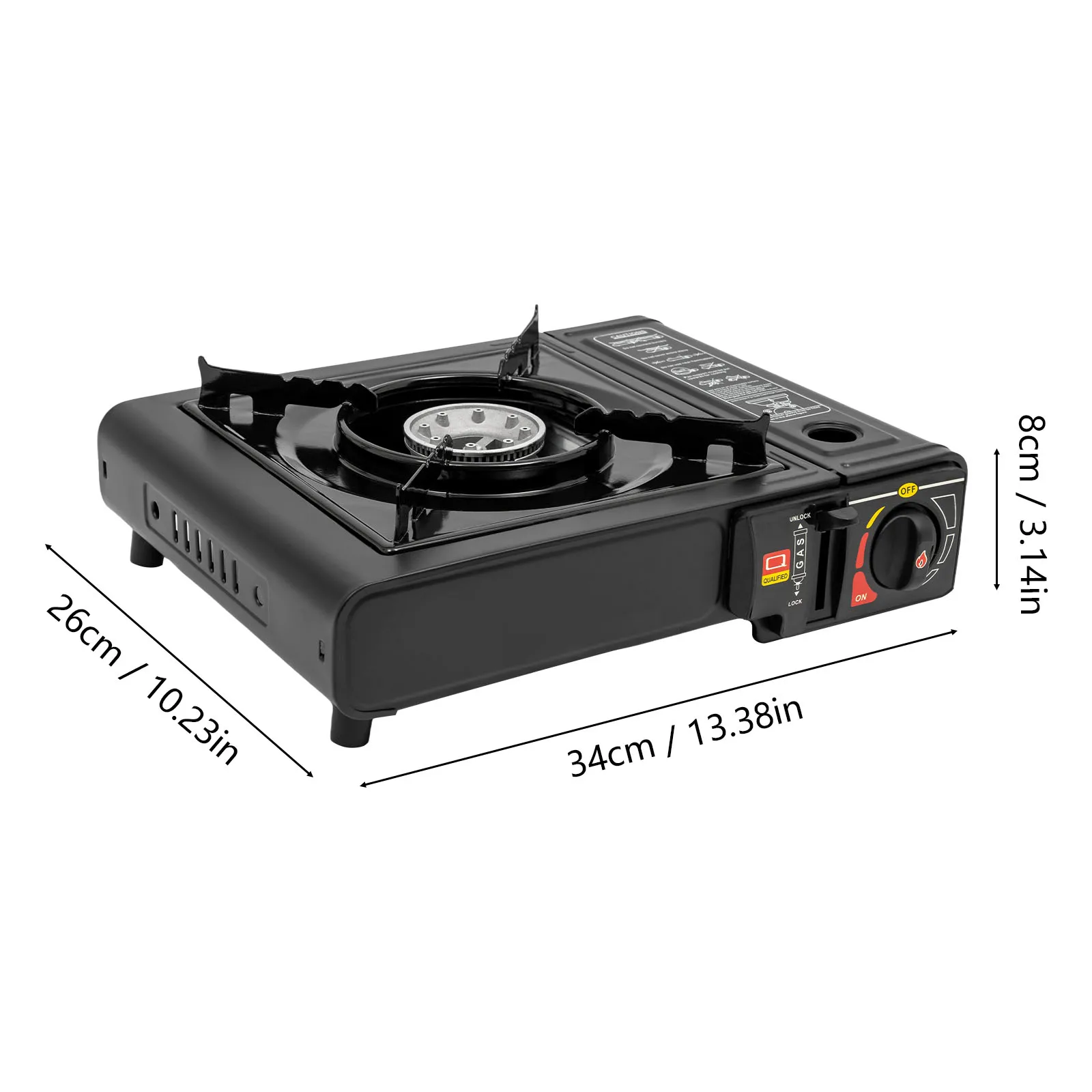 Réchaud de camping, barbecue portable au charbon de bois, 34x26x8cm, compact, pour le camping