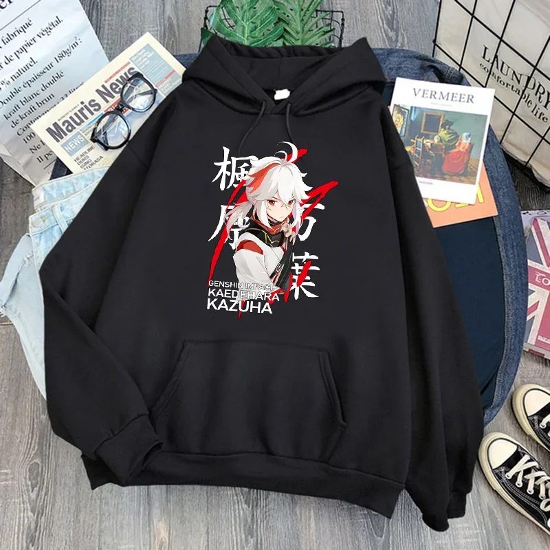 Hu Tao Genshin Impact Hoodies Men Kawaii Cartoon Harajuku Streetwear Hip Hop Graphic Hoody Unisex Sweatshirts Male