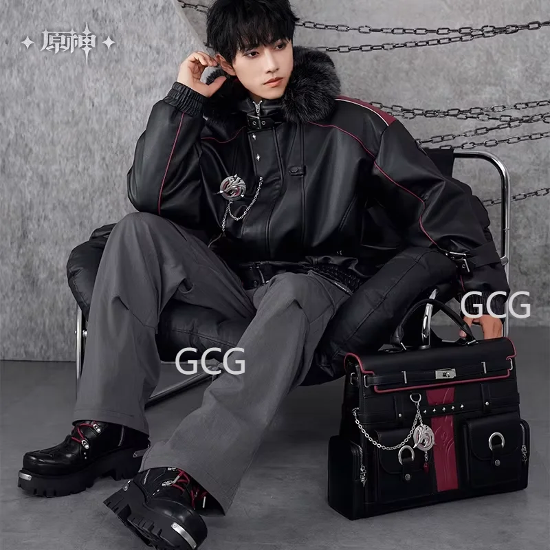 

Genshin Impact Wriothesley Themed Casual Pants grey motion Men's style Impressions Series Cosplay Apparel | Official product