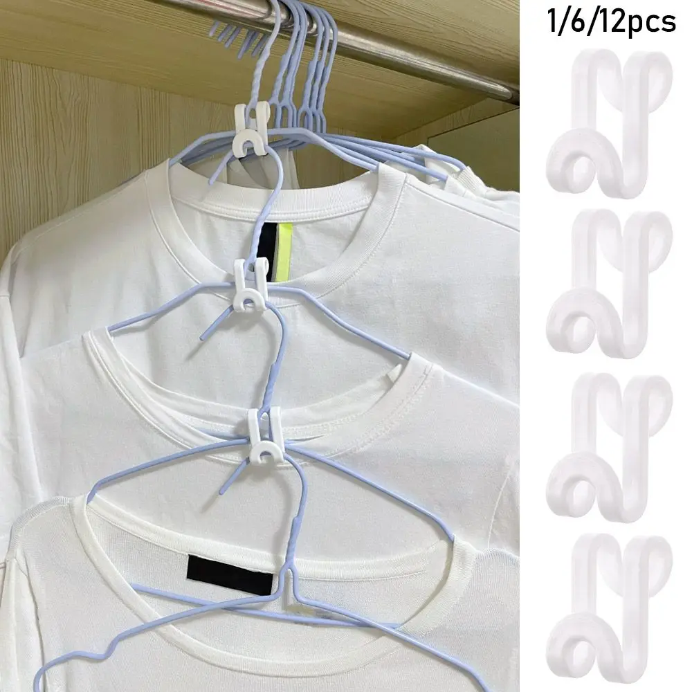 1/6/12x Bedroom S Hook Storage Holders & Racks Closet Organizer Connector Cascading Hook Mini Clothes Hanger Linking