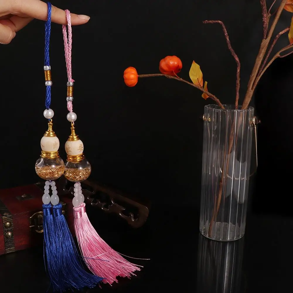 

Chinese Style Glass Bottle Gourd Pendant Gold Foil Bottom Cartoon Double Spike Gourd Pendant Gourd Shaped