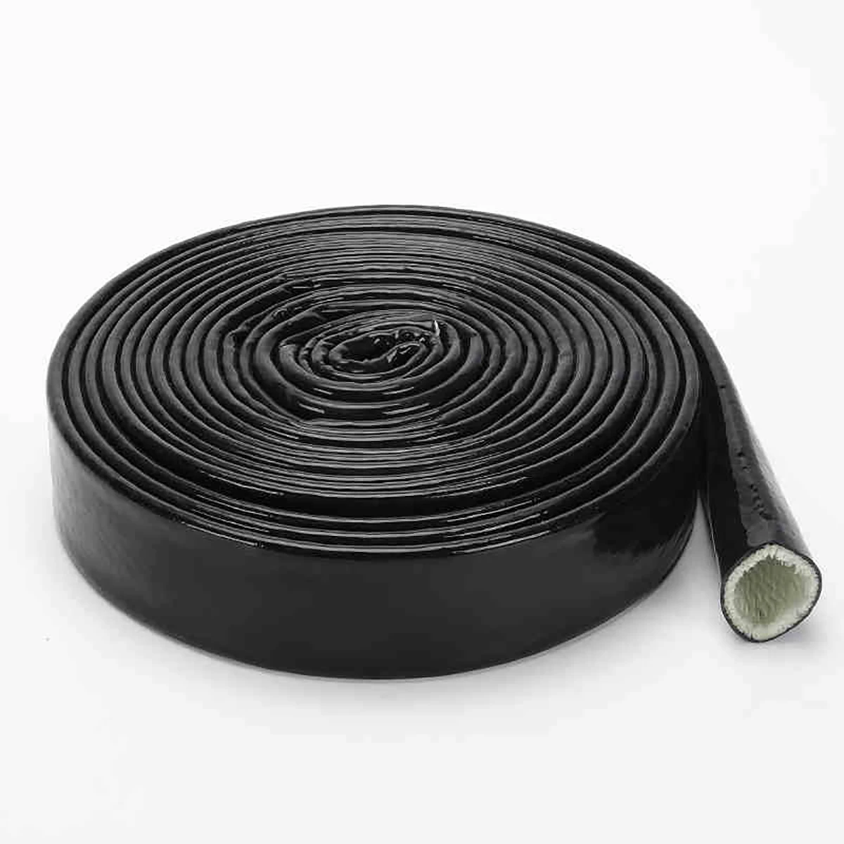 Black 4mm~100mm High Temperature Resistant Fiberglass Tube Silicone Resin Coated Glass Fiber Braided Fireproof Sleeve